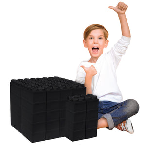 Jumbo Building Blocks Black 48 PC - Single Color Set