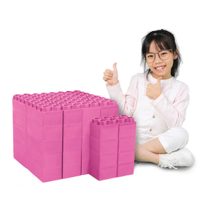 Jumbo Building Blocks Pink 48 PC - Single Color Set