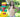 A young girl proudly stands next to a colorful structure built with Biggo Blocks in a sunny backyard.