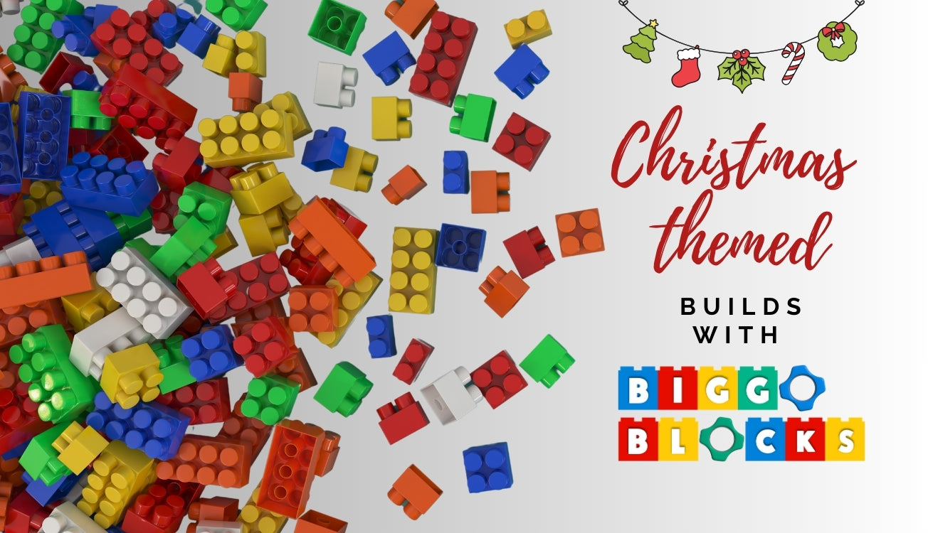 Building Christmas-Themed Projects with Red, Green, and White Jumbo Blocks