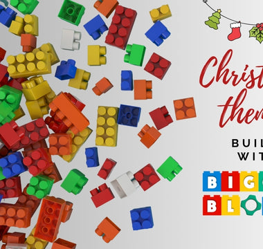 Building Christmas-Themed Projects with Red, Green, and White Jumbo Blocks