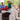 Family having fun with white jumbo building blocks.