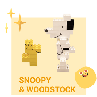 Snoopy and Woodstock Build with Biggo Blocks