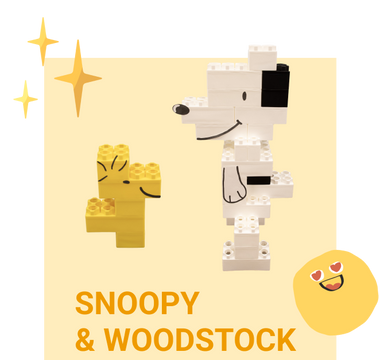 Snoopy and Woodstock Build with Biggo Blocks