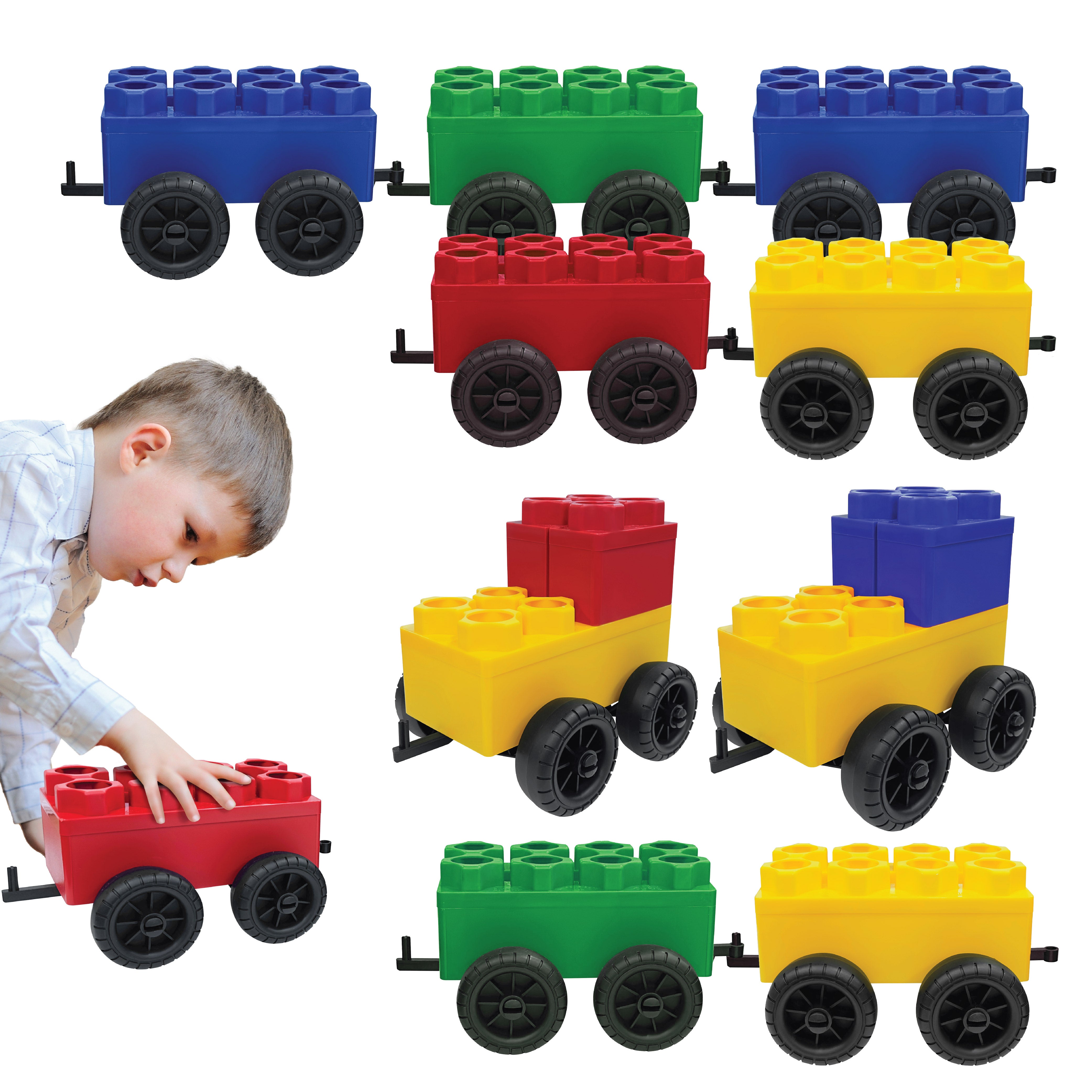 Biggo Blocks Jumbo Building Blocks - 10 Car Kits - Train Set – BiggoBlocks