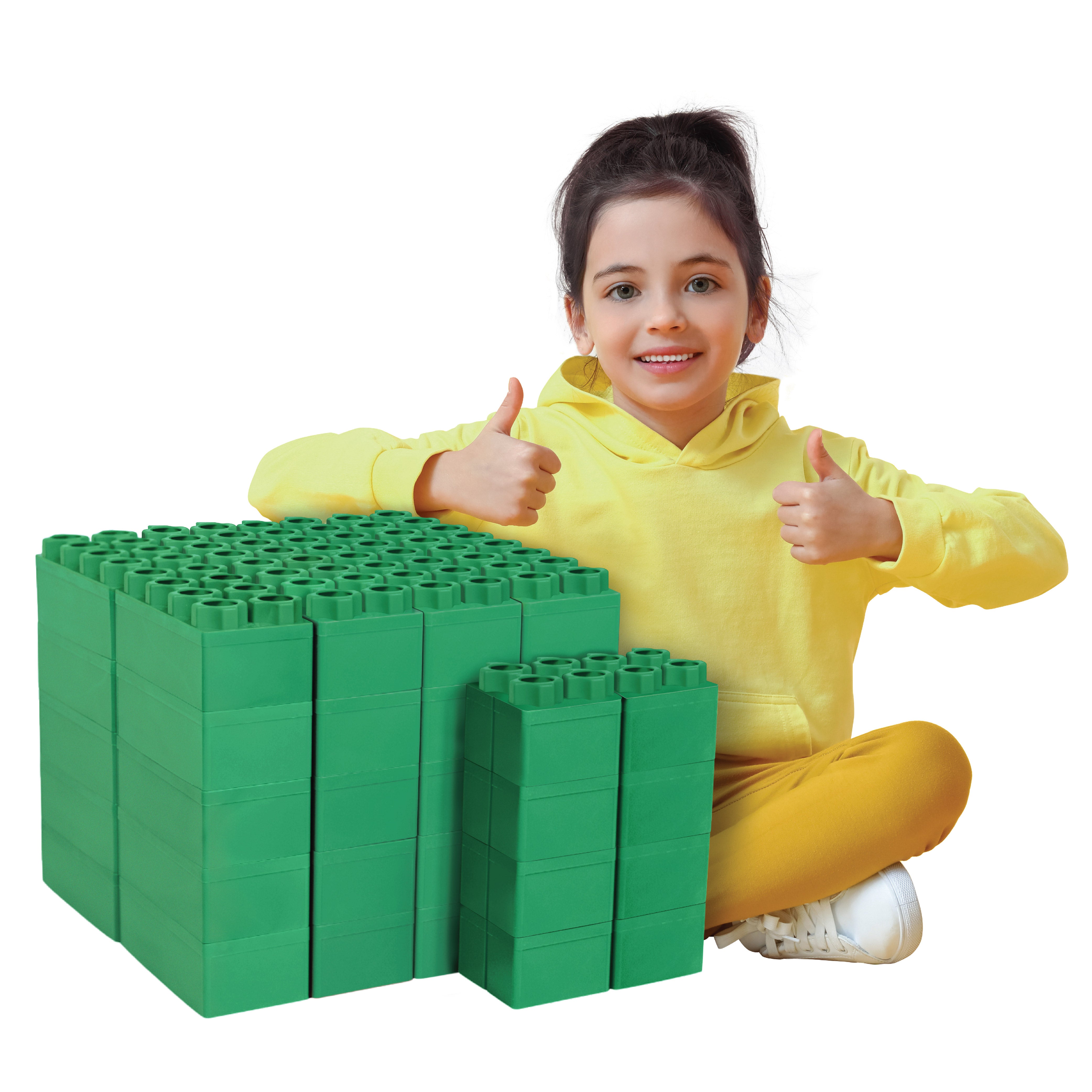 Jumbo Building Blocks Green 48 PC - Single Color Set