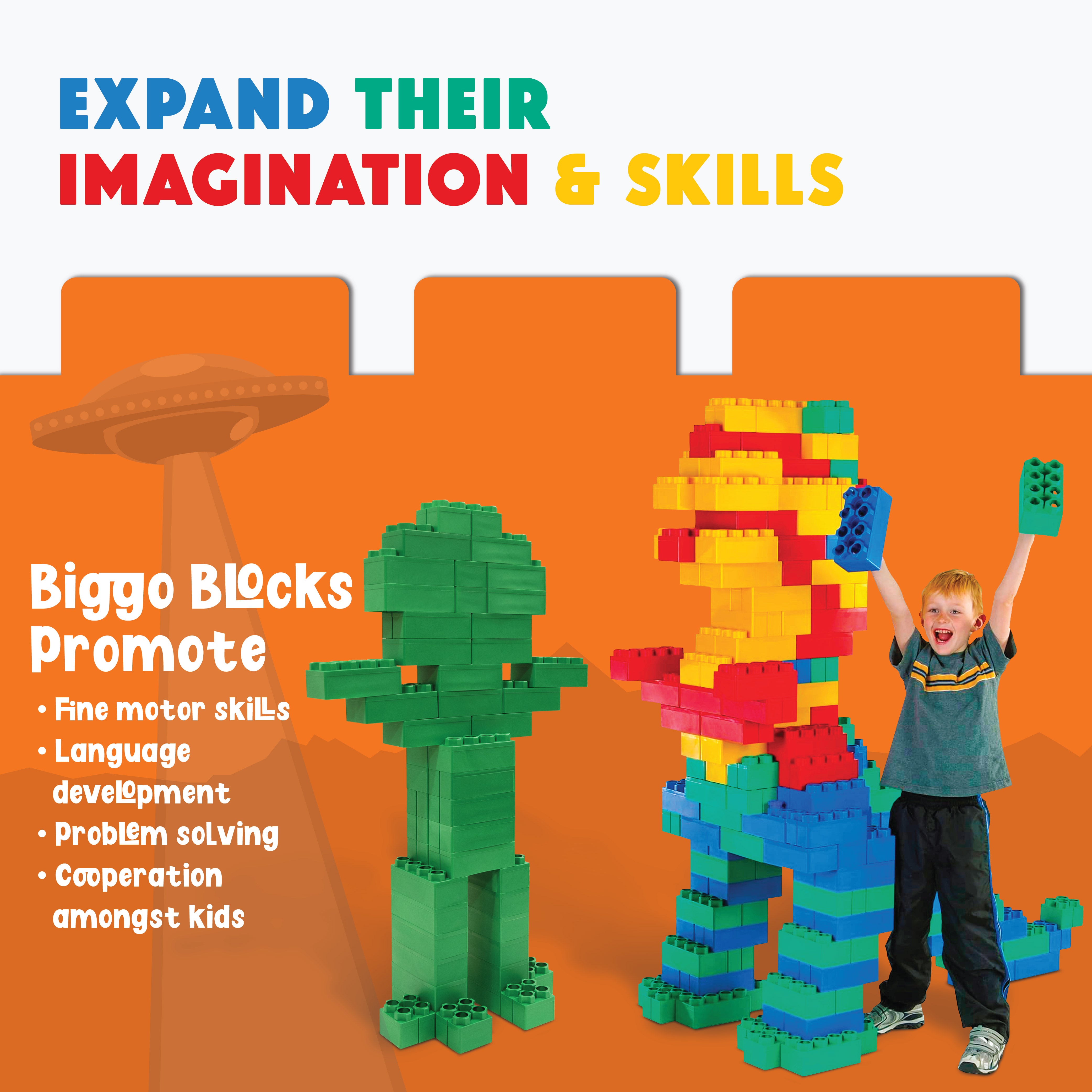 Biggo Blocks Jumbo Building Blocks Green 48 PC - Single Color Set ...