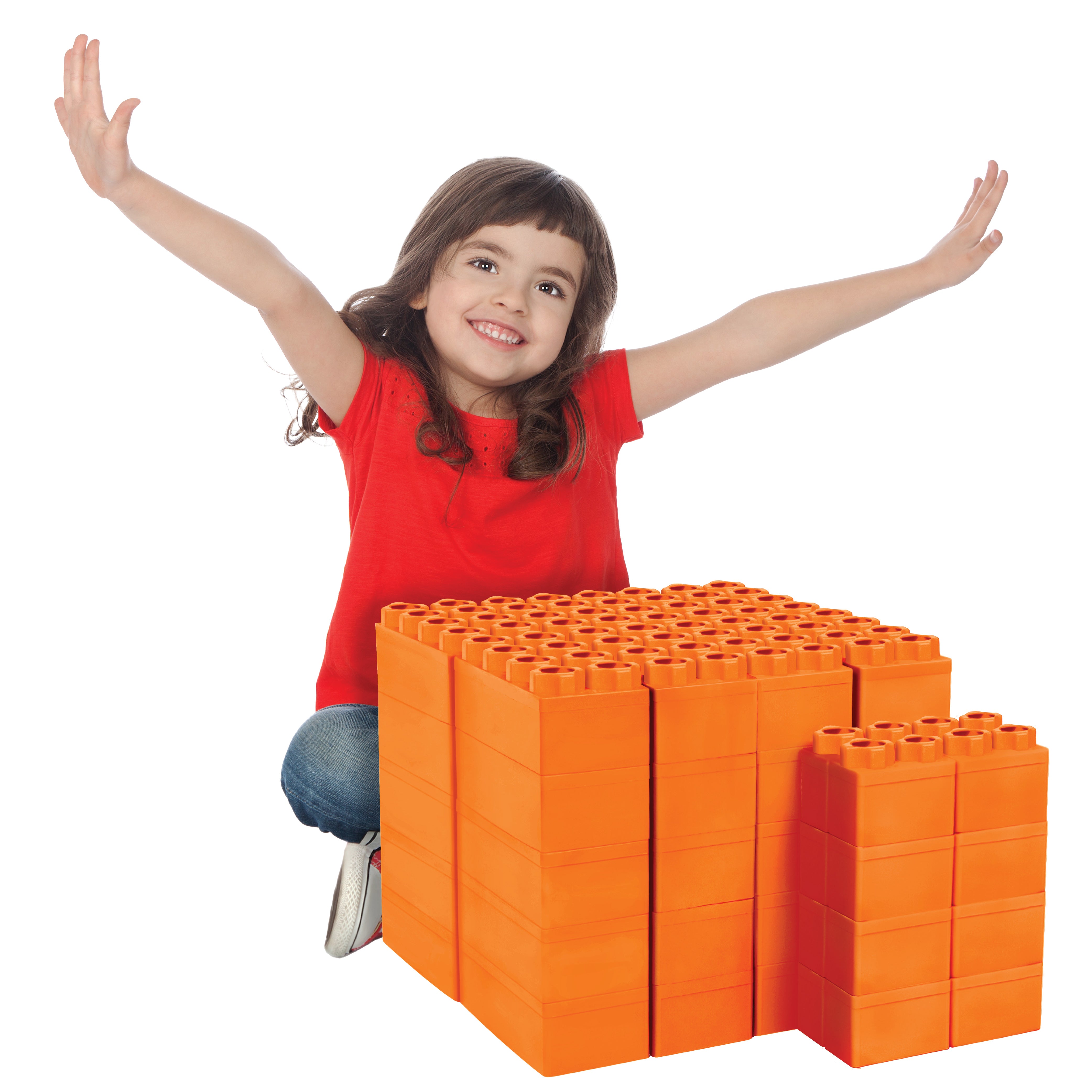 Jumbo Building Blocks Orange 48 PC - Single Color Set