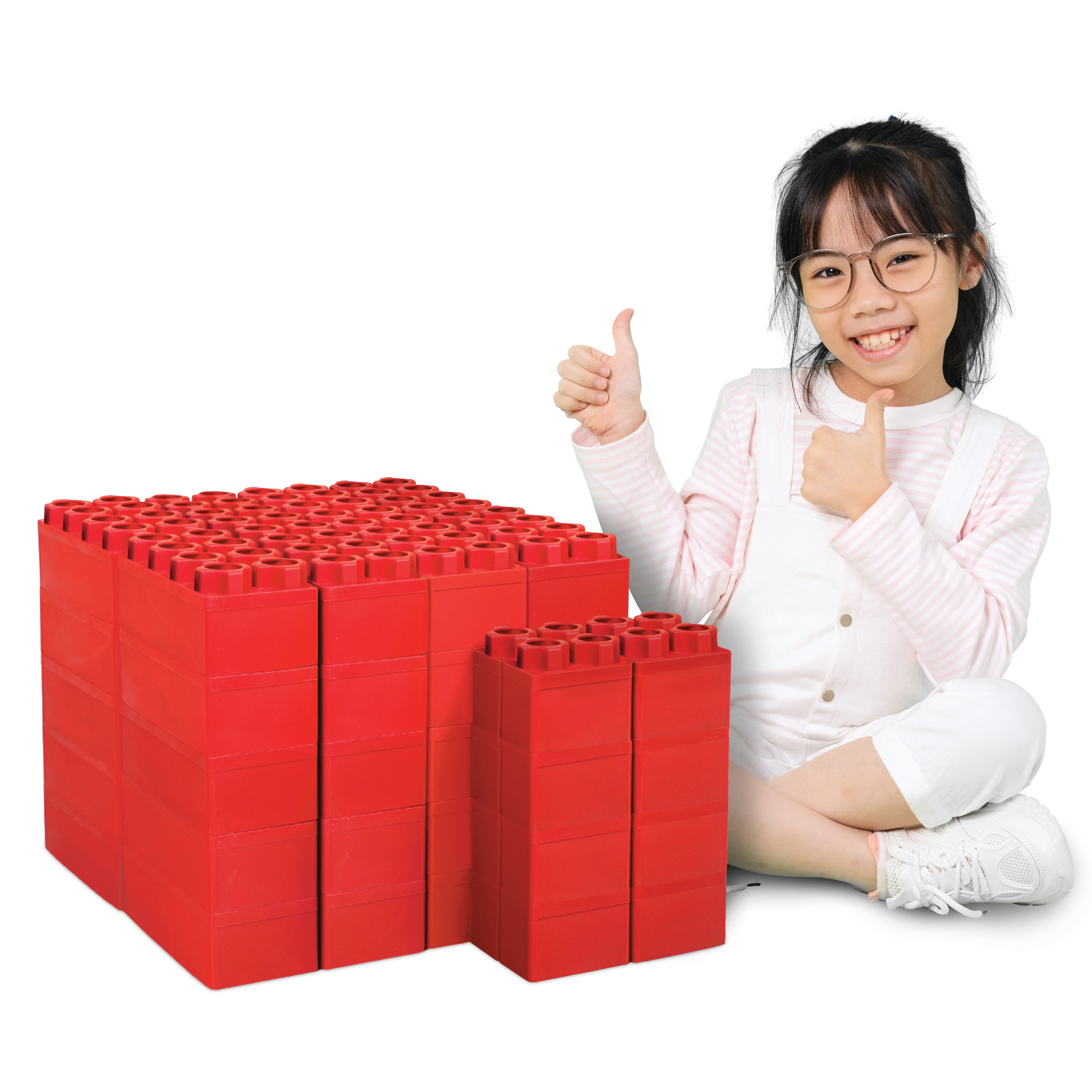 Jumbo Building Blocks Red 48 PC - Single Color Set