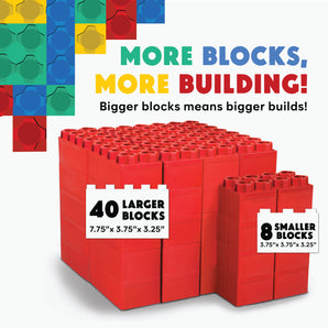 Blocs de construction géants rouges, 48 ​​pièces, ensemble de couleur unique