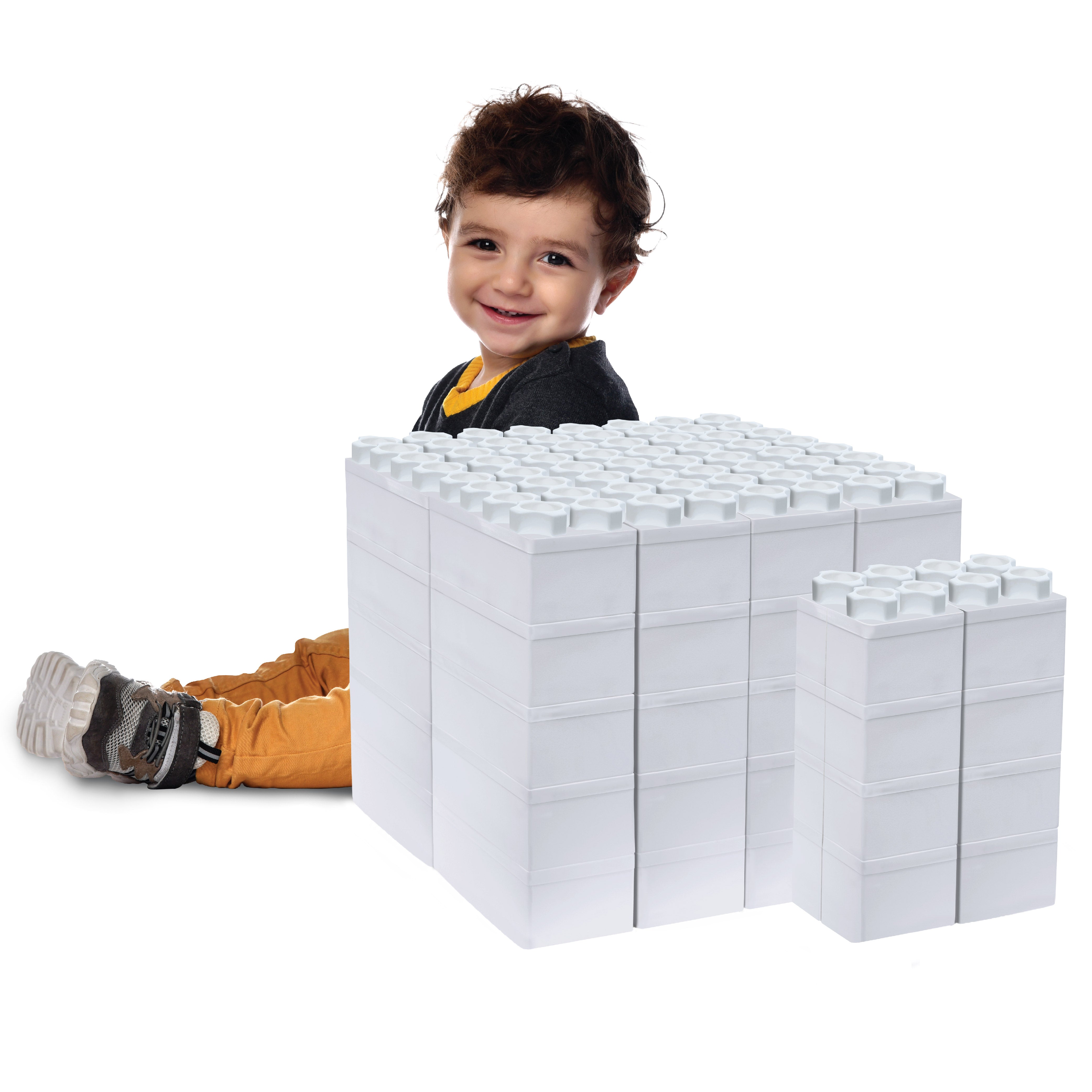 Jumbo Building Blocks White 48 PC - Single Color Set