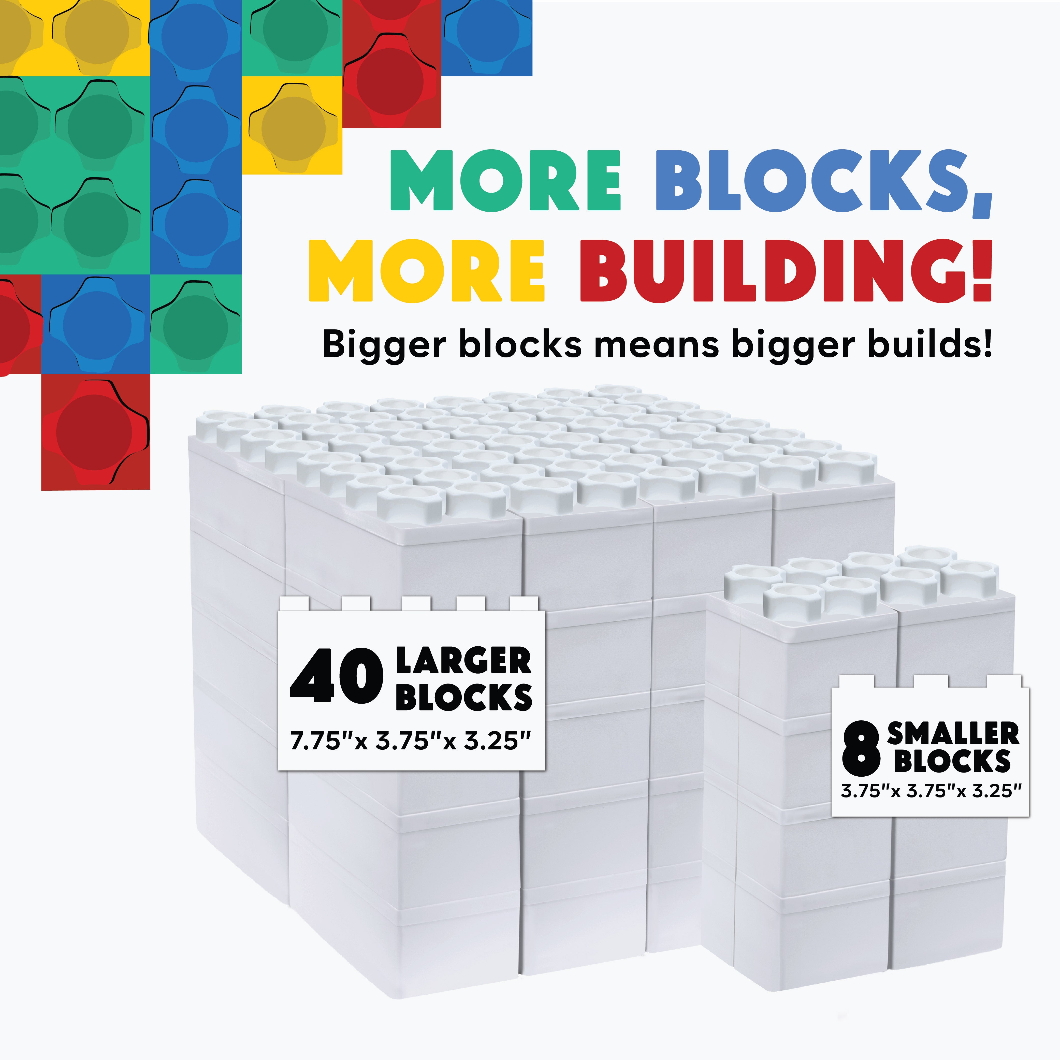 Jumbo Building Blocks White 48 PC - Single Color Set