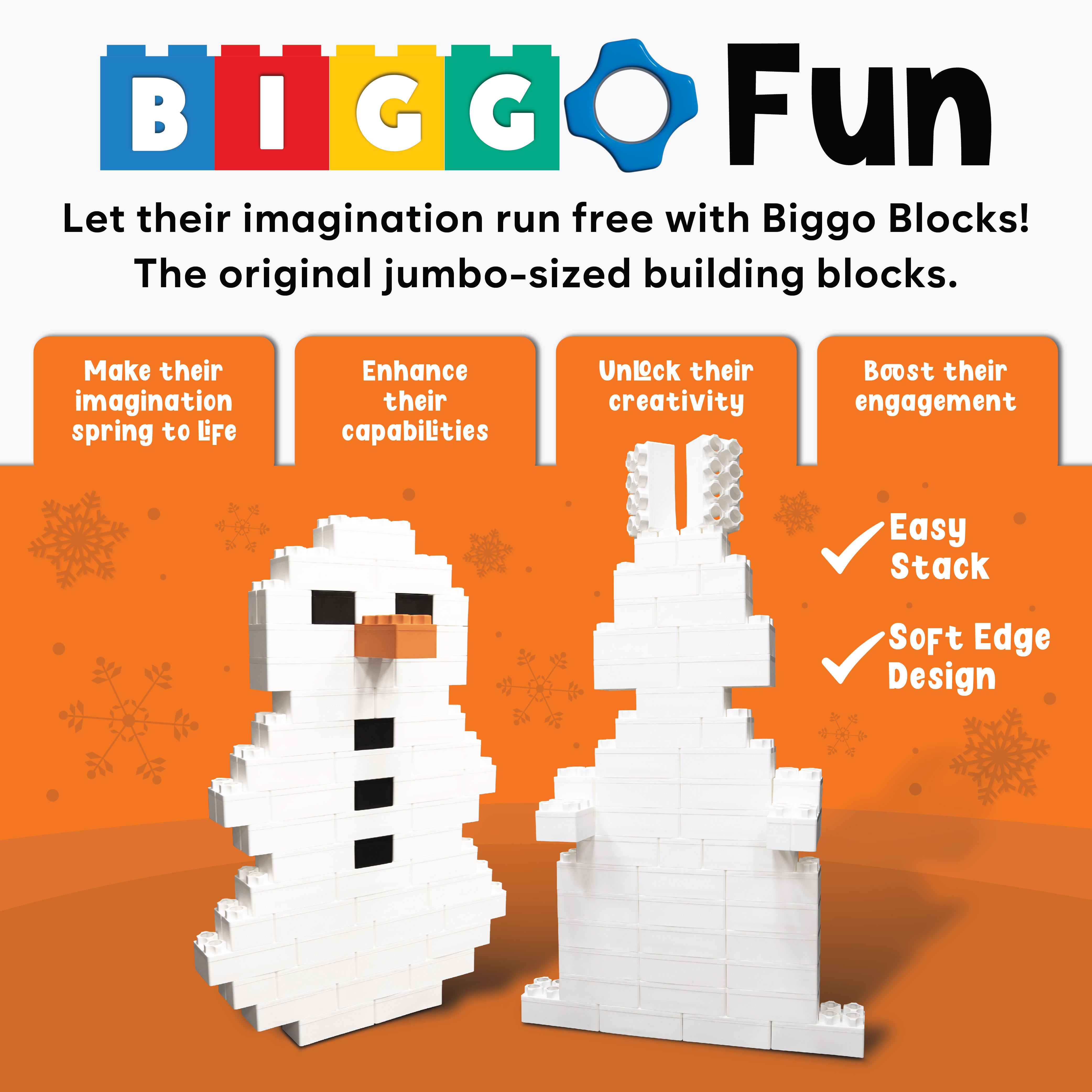 Building Blocks Less Color Biggo Blocks Jumbo Building Blocks White 48 PC - Single Color Set ...