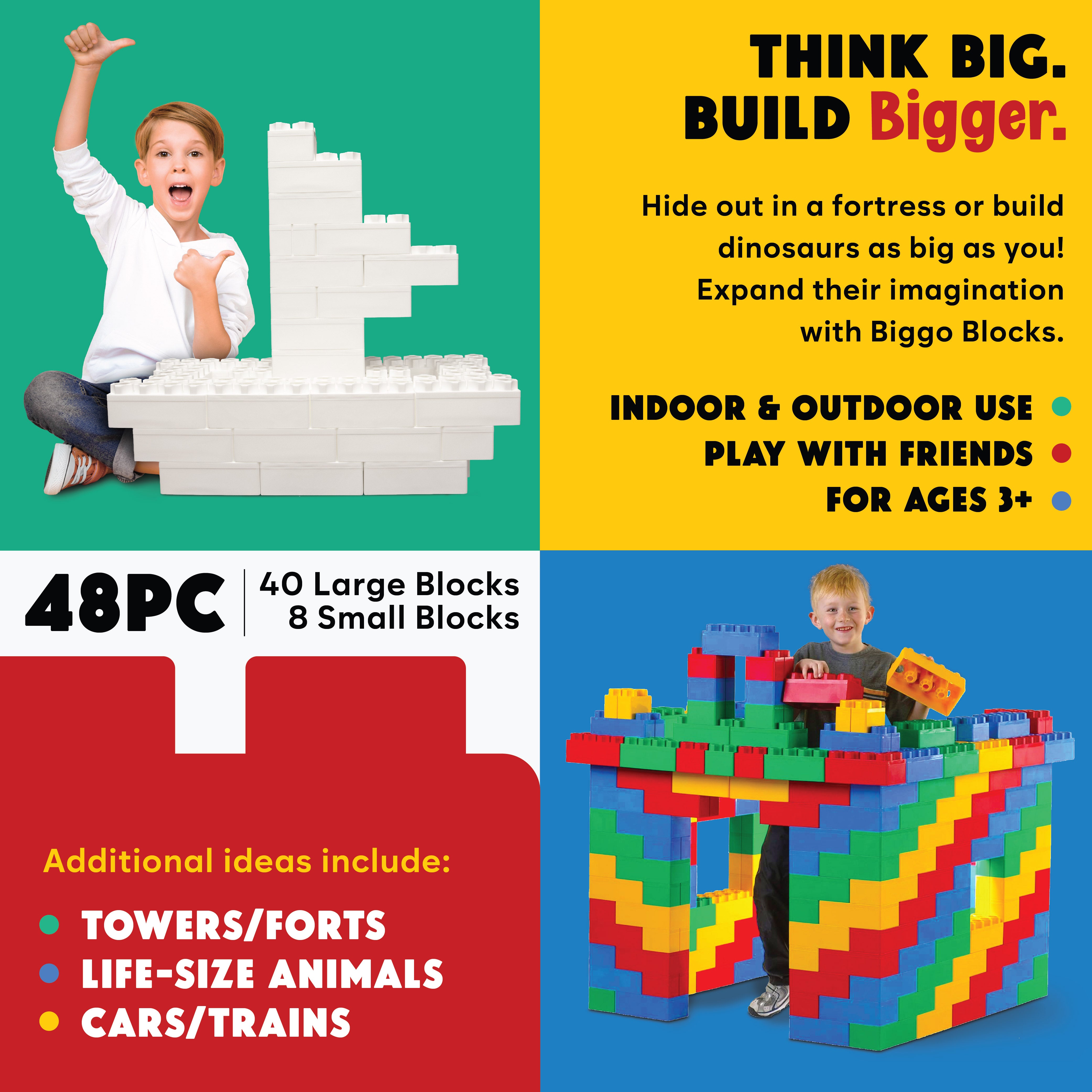 Building Blocks Less Color Biggo Blocks Jumbo Building Blocks White 48 PC - Single Color Set ...