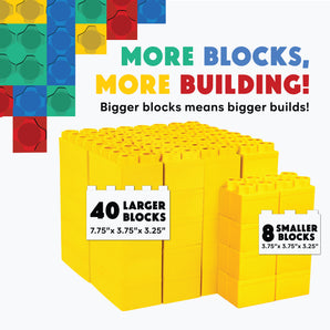 Blocs de construction géants jaunes, 48 ​​pièces, ensemble de couleur unique