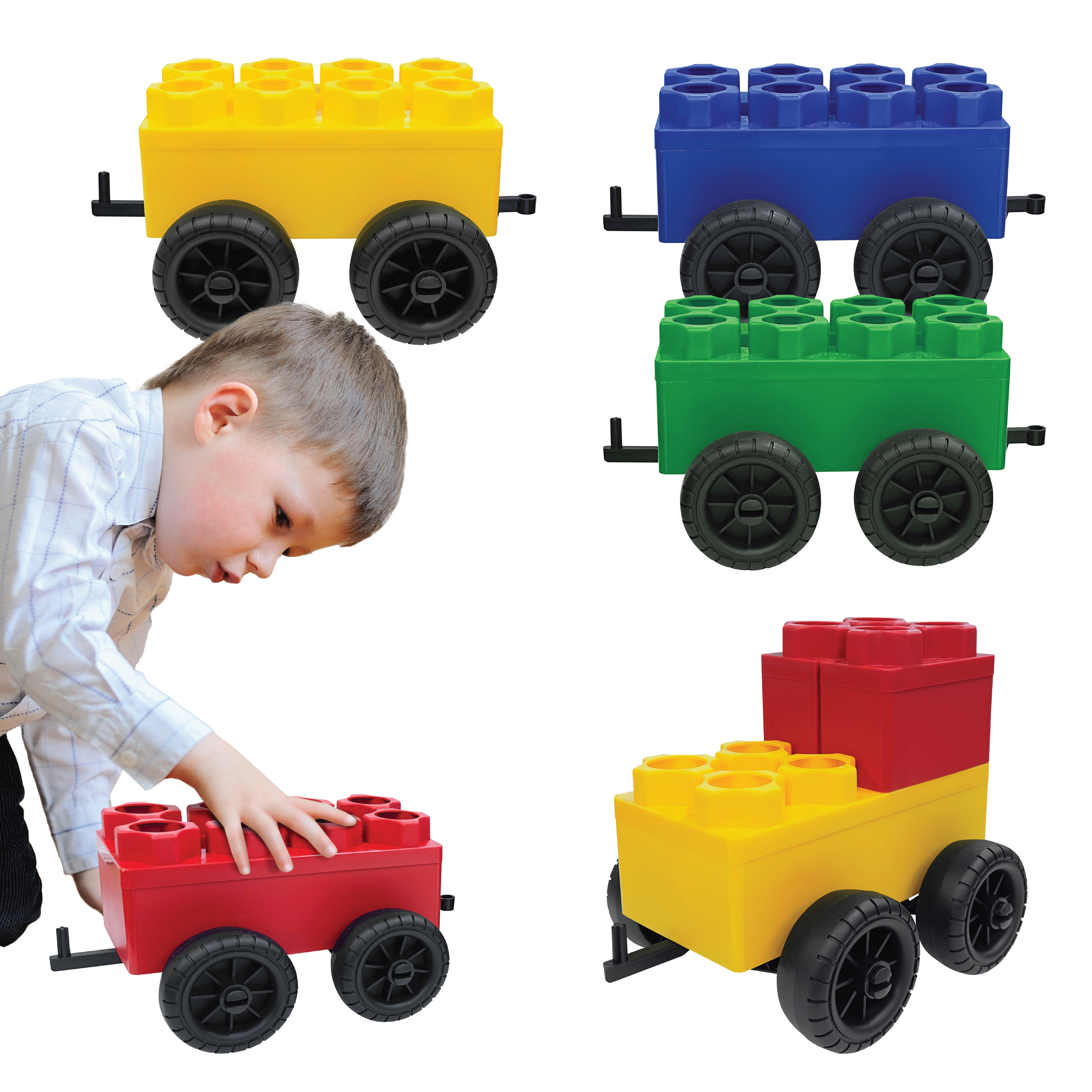 Jumbo Building Blocks - 5 Car Kits - Conductor Train Set