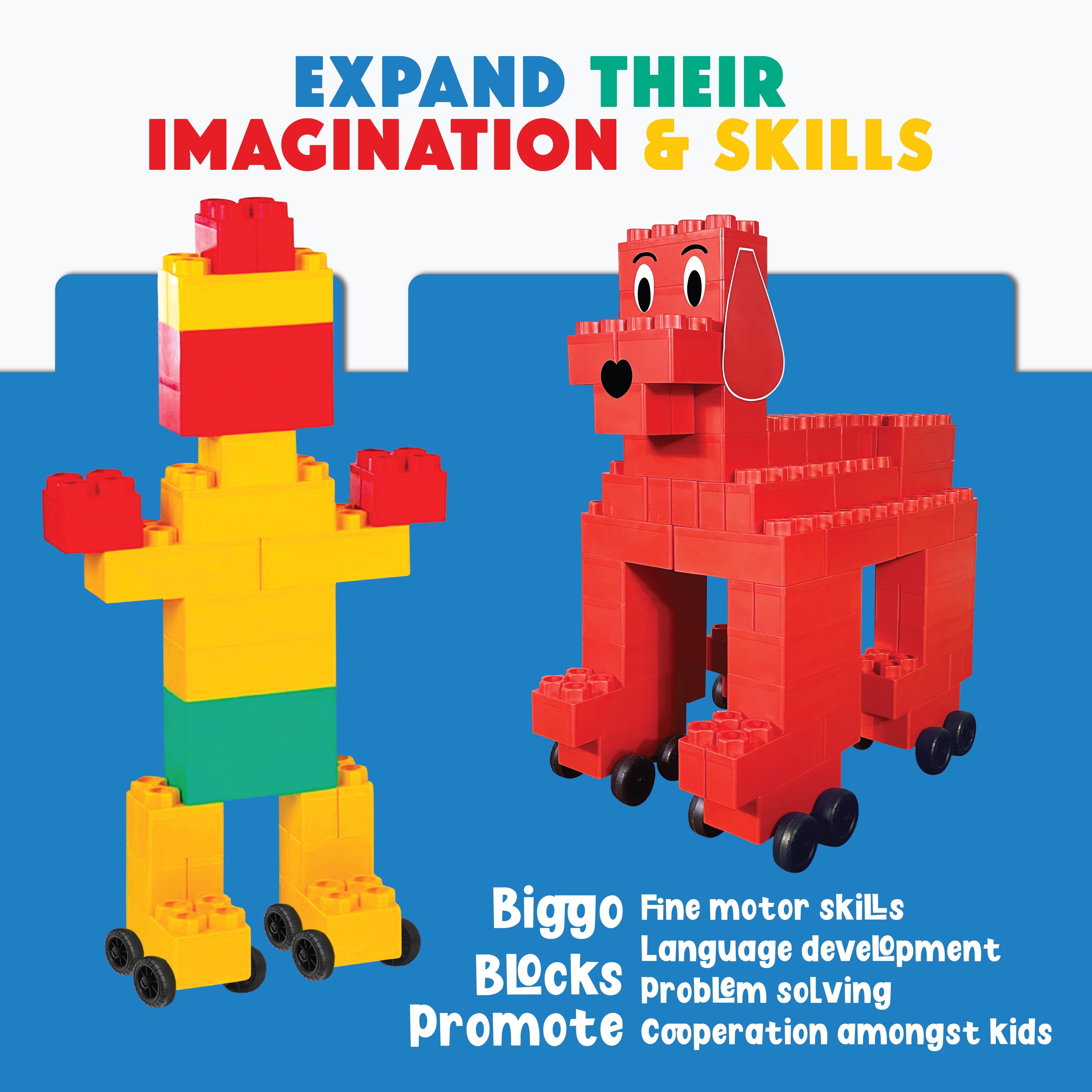 Biggo Blocks Jumbo Building Blocks - 5 Car Kits - Train Set – BiggoBlocks
