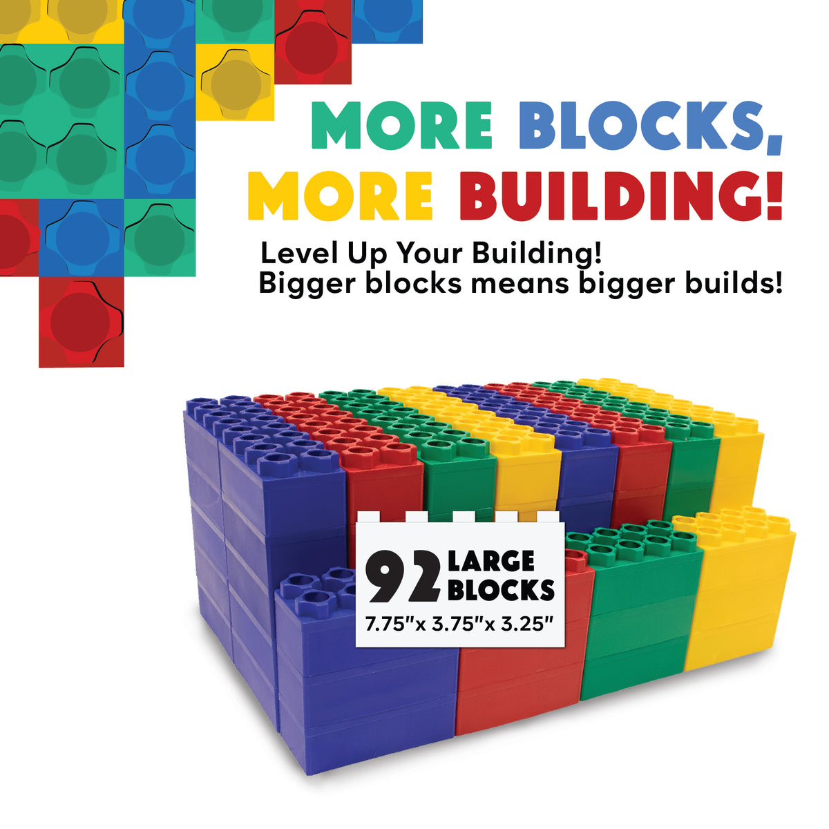 Jumbo Building Blocks – 92 PC Large Block Builder Set (Big Blocks Only ...