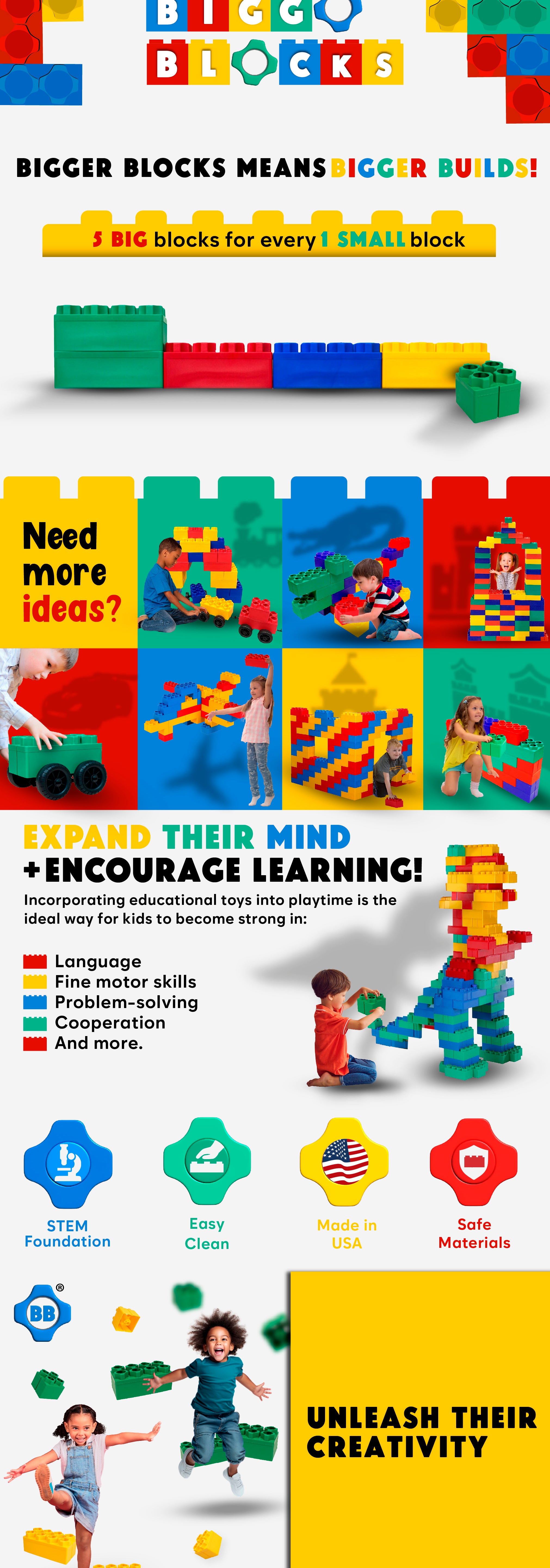 Biggo Blocks Jumbo Building Blocks 96 PC - Standard Set – BiggoBlocks