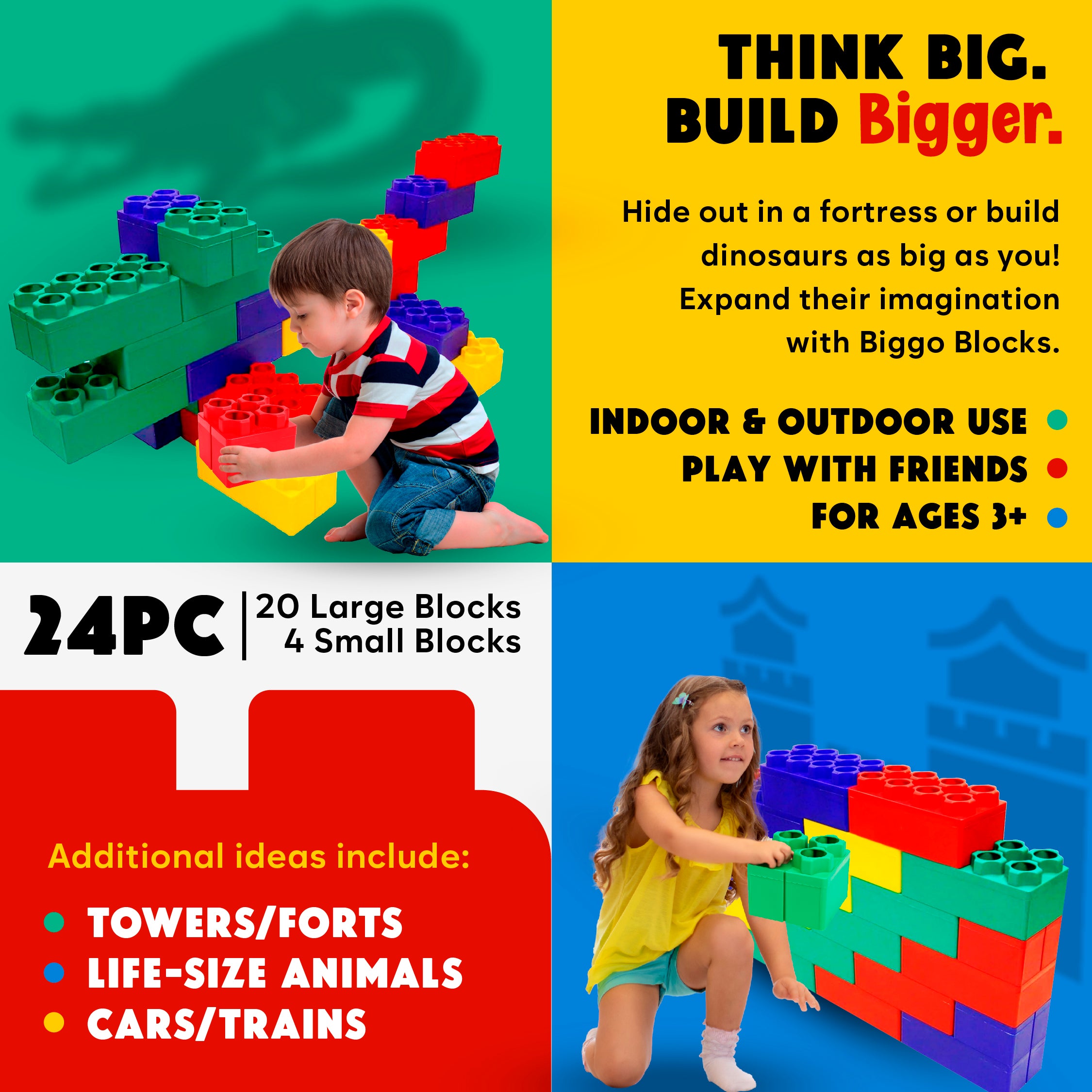Biggo Blocks Jumbo Building Blocks 24 PC - Beginner Set – BiggoBlocks