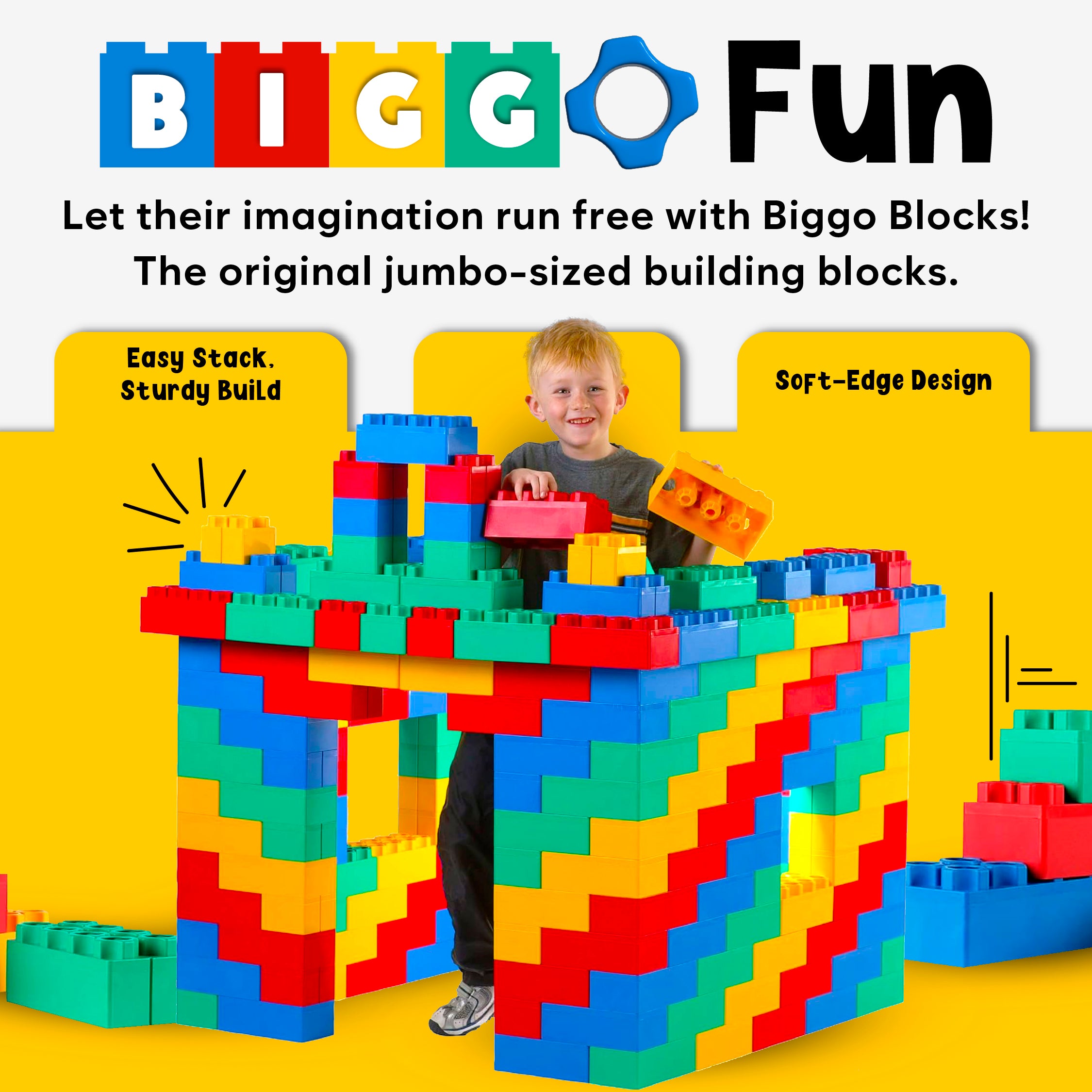 Biggo Blocks Jumbo Building Blocks 96 PC - Standard Set – BiggoBlocks