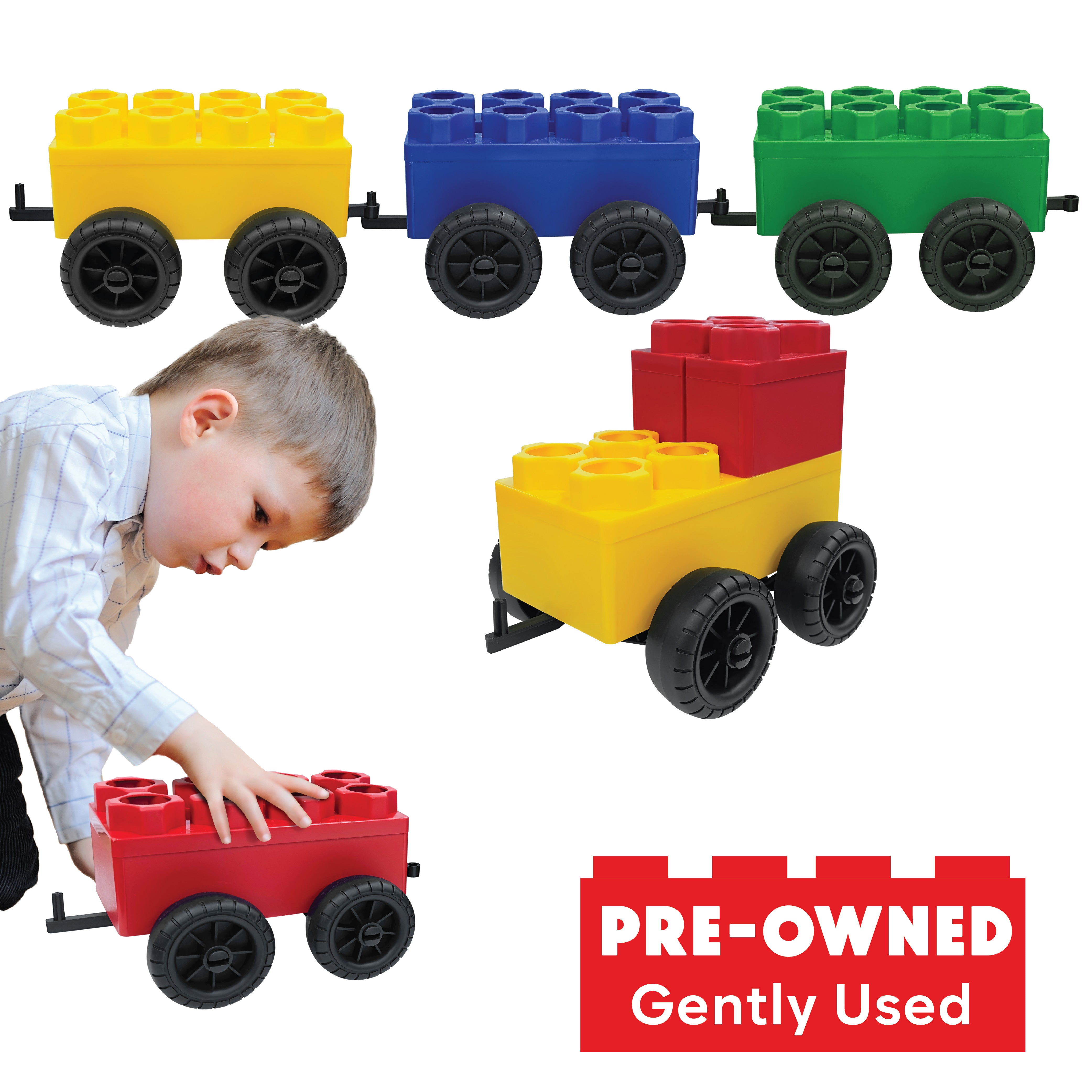 [Pre-Owned] Jumbo Building Blocks - 5 Car Kits - Conductor Train Set 2NDS