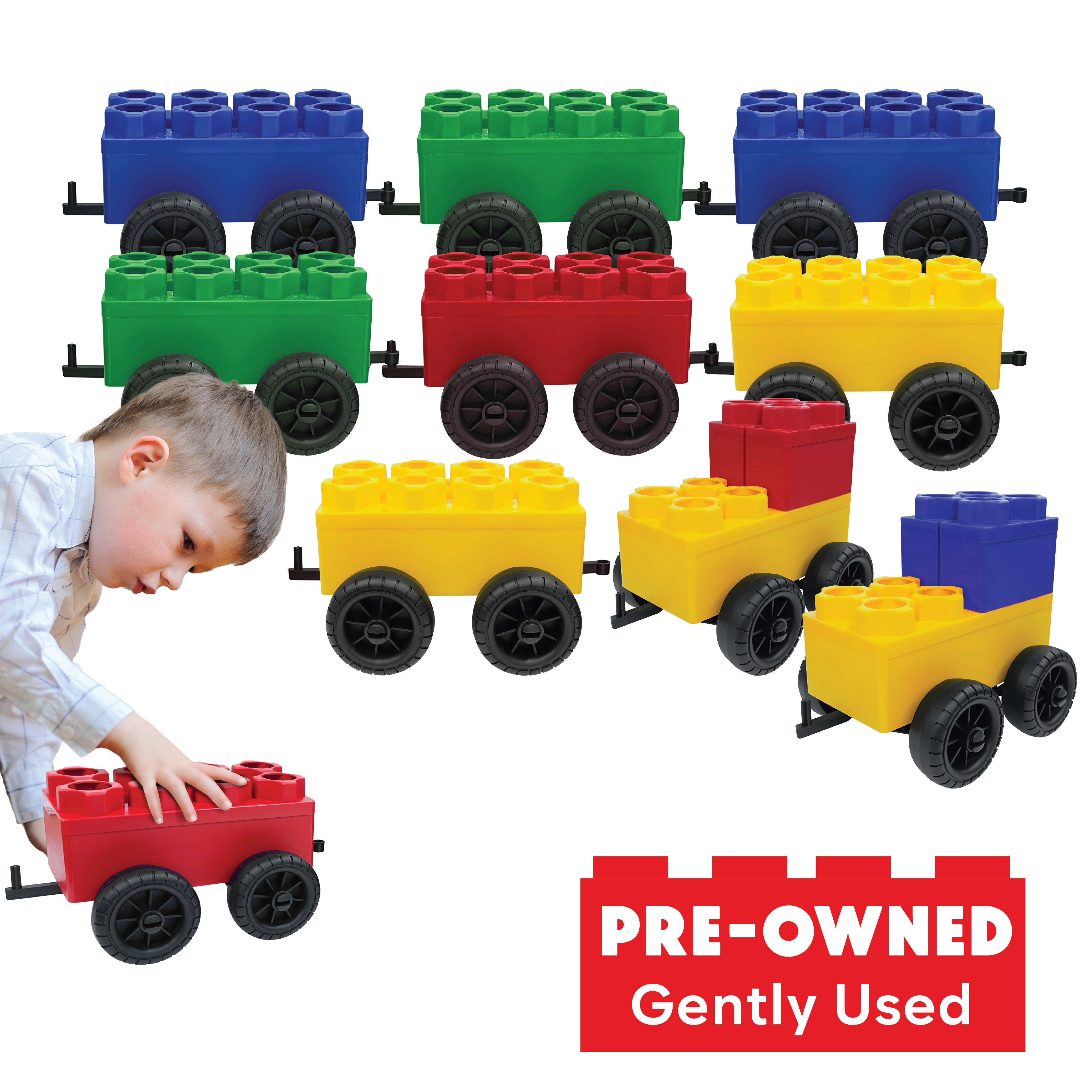 [Pre-Owned] Jumbo Building Blocks - 10 Car Kits - Bullet Train Set 2NDS